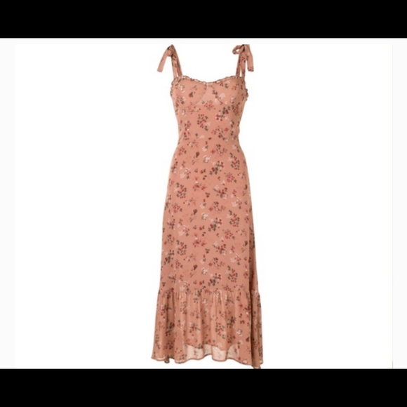 Reformation Nikita Floral Midi Dress in Arianne Pink - Picture 2 of 7